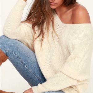 Lulu’s Emerson Cream Dolman Sleeve Sweater